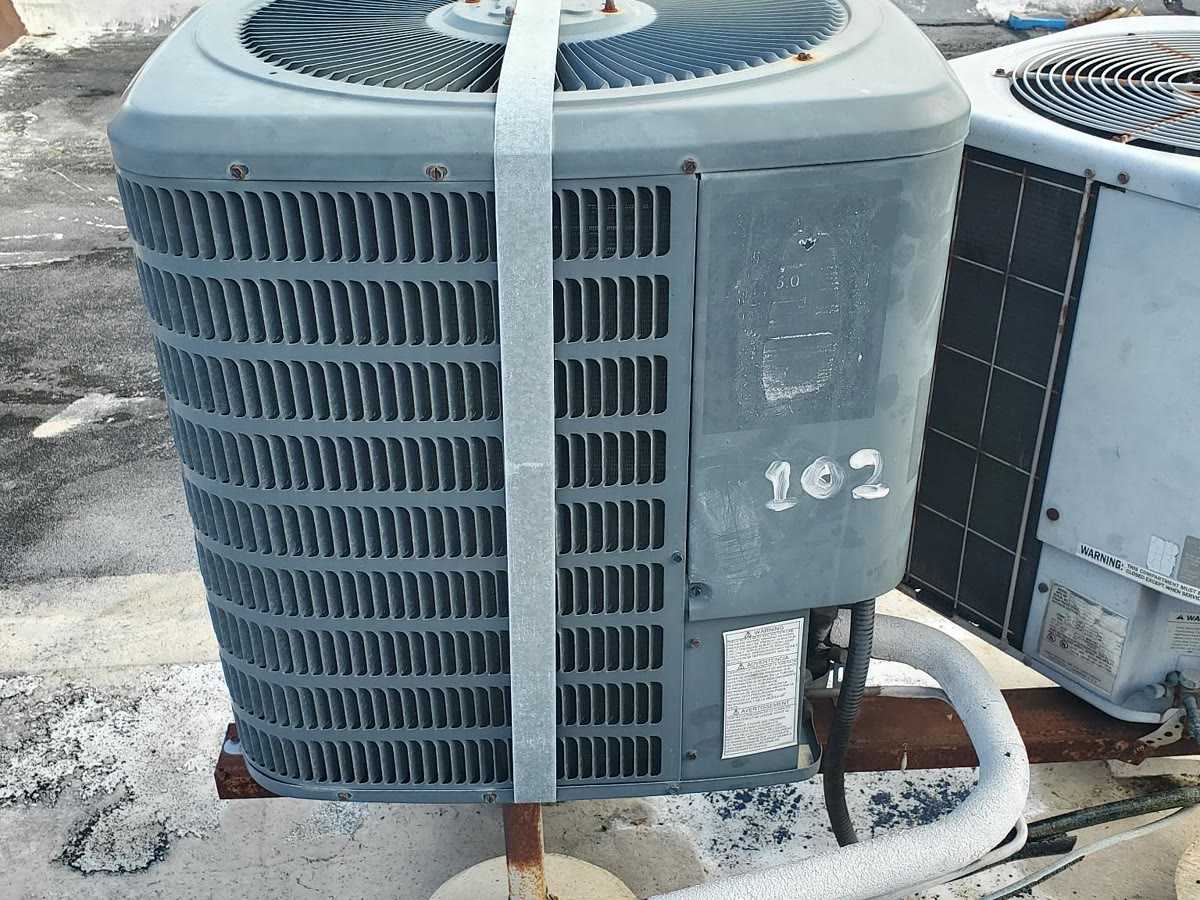 Outdoor condenser equipment detail