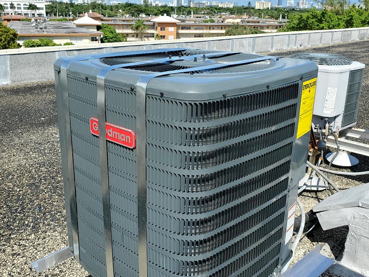 Rooftop condenser installation