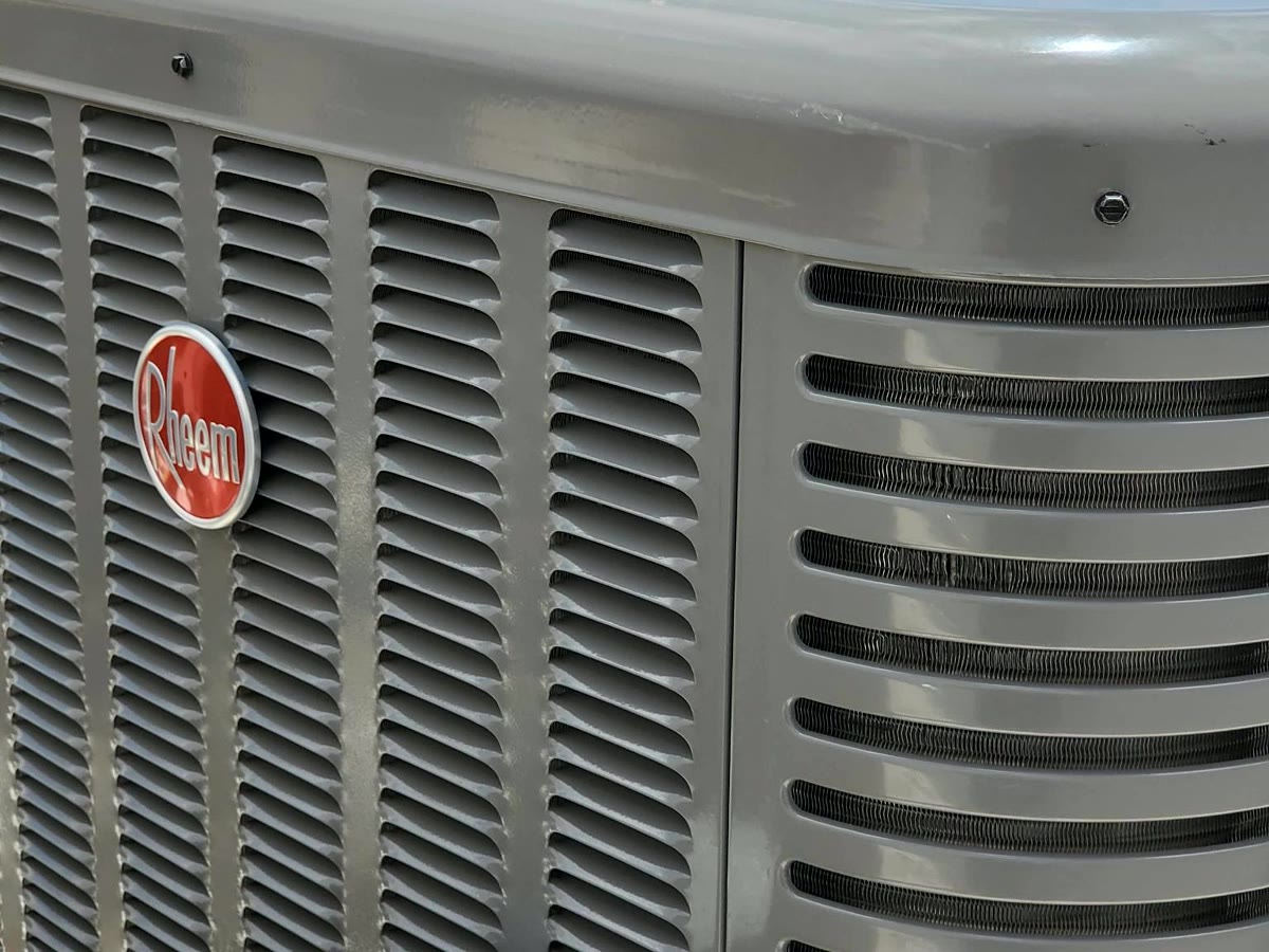 Close view of serviced condenser equipment